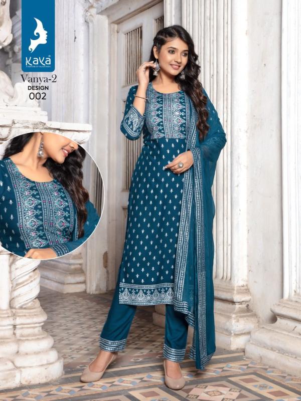 Kaya Vanya Vol 2 Rayon Designer Embroidery Readymade Suit